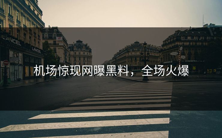 机场惊现网曝黑料，全场火爆