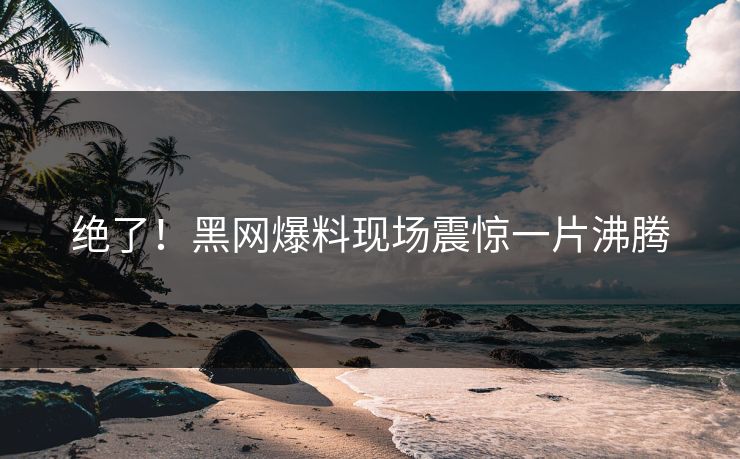 绝了！黑网爆料现场震惊一片沸腾