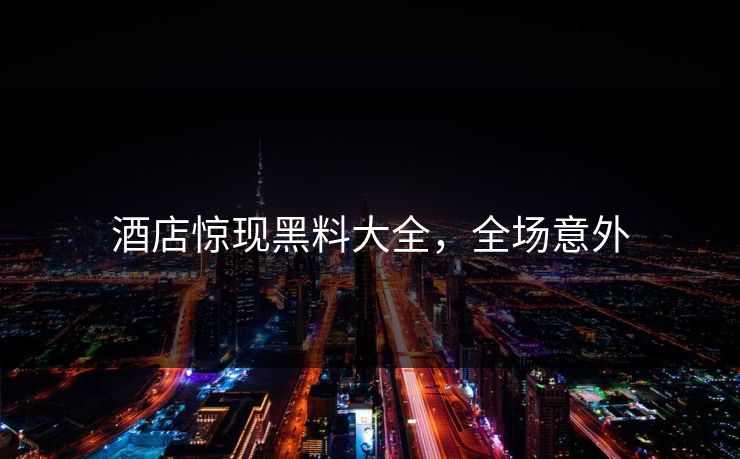 酒店惊现黑料大全，全场意外