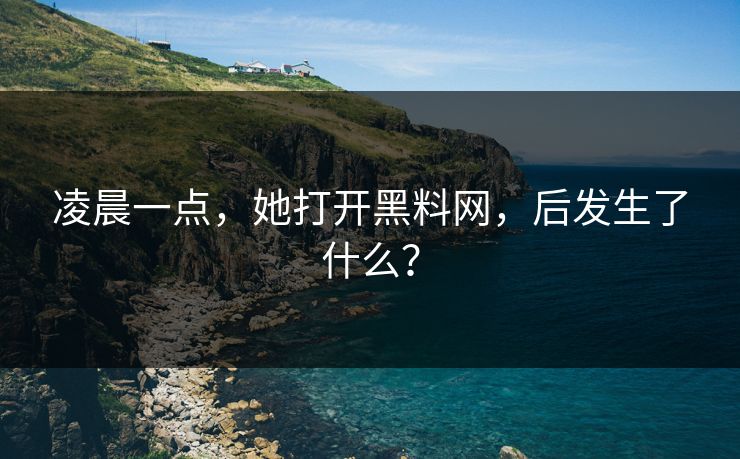 凌晨一点，她打开黑料网，后发生了什么？