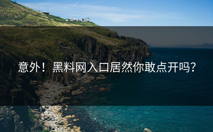 意外！黑料网入口居然你敢点开吗？