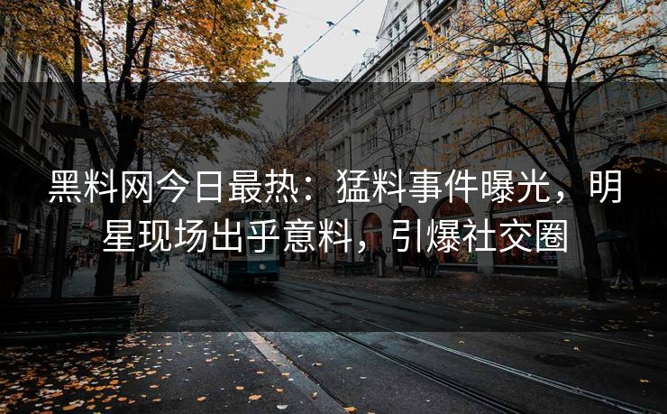 黑料网今日最热：猛料事件曝光，明星现场出乎意料，引爆社交圈