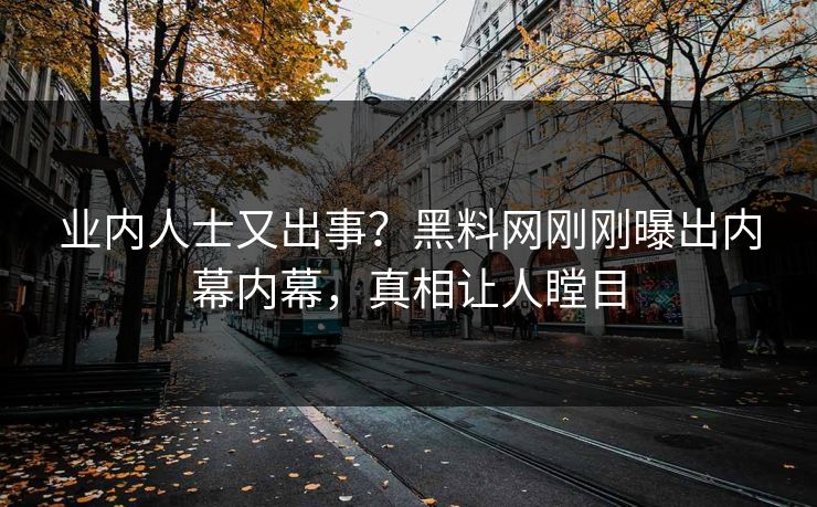 业内人士又出事?黑料网刚刚曝出内幕内幕,真相让人瞠目