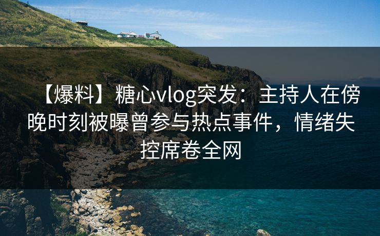 【爆料】糖心vlog突发：主持人在傍晚时刻被曝曾参与热点事件，情绪失控席卷全网