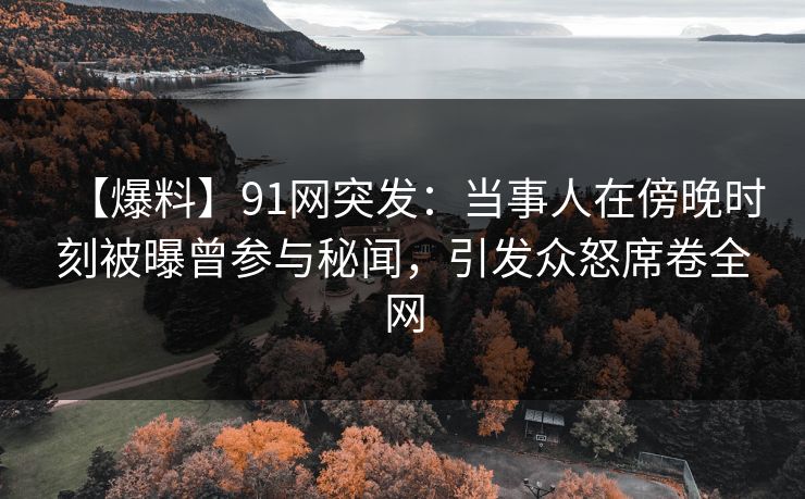 【爆料】91网突发：当事人在傍晚时刻被曝曾参与秘闻，引发众怒席卷全网