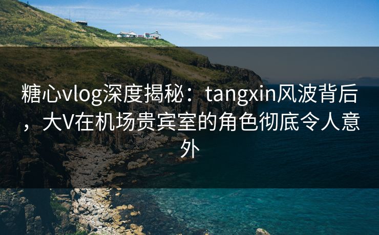 糖心vlog深度揭秘：tangxin风波背后，大V在机场贵宾室的角色彻底令人意外