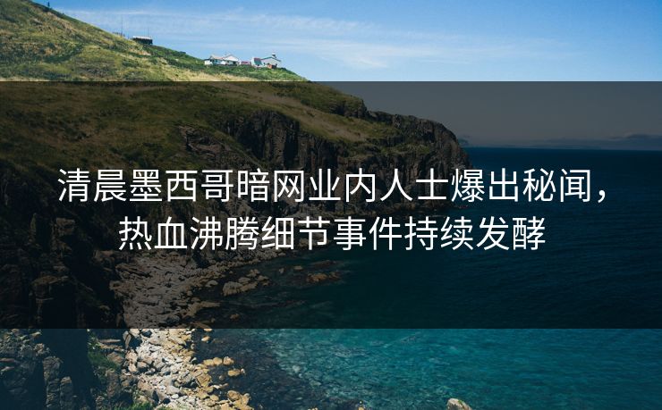 清晨墨西哥暗网业内人士爆出秘闻，热血沸腾细节事件持续发酵